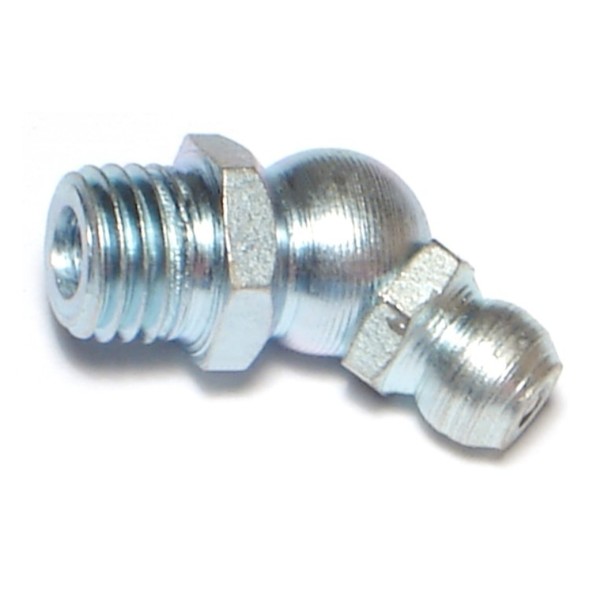 Midwest Fastener 8mm-1.0 x 10mm x 22mm Zinc Plated Steel Fine Thread 90 Degree Angle Grease Fittings 8PK 67165